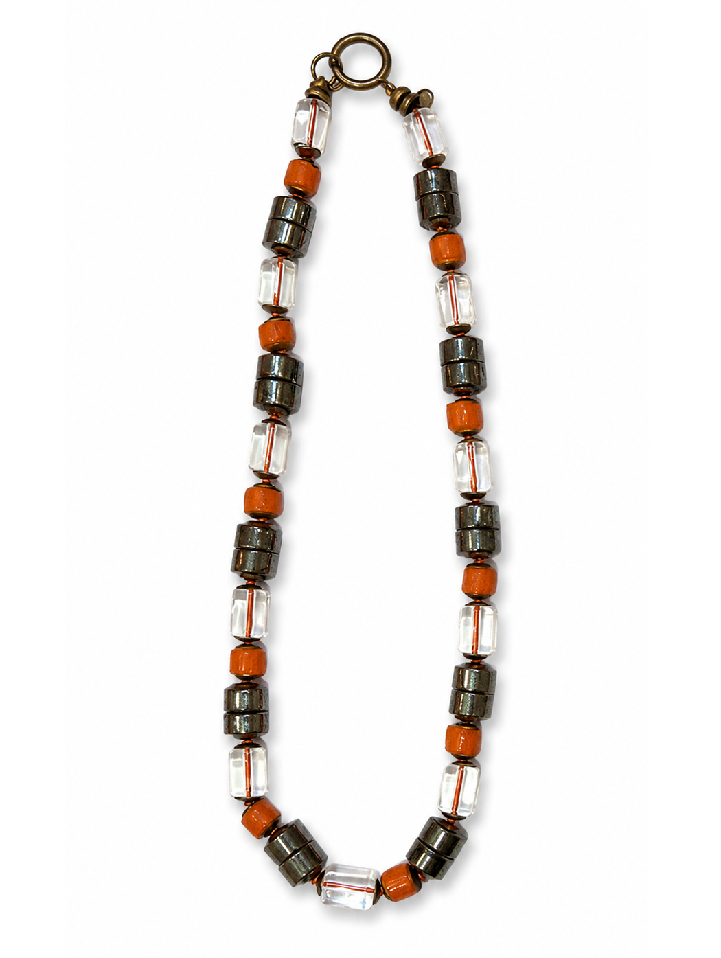 Orange Short Ribbon Necklace