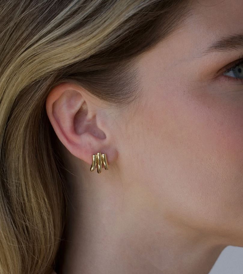 Serre Yellow Gold Earrings