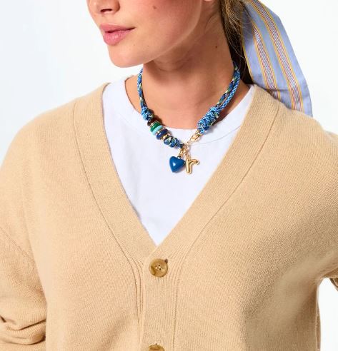 The Blue Supersize Happy Cord Necklace