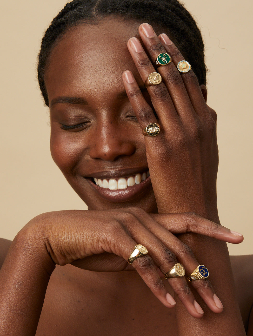 Clarity Opal Sunburst Yellow Gold Signet Ring