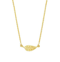 Mini Leaf Yellow Gold Necklace