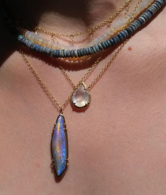 Royal Moonstone Yellow Gold Necklace