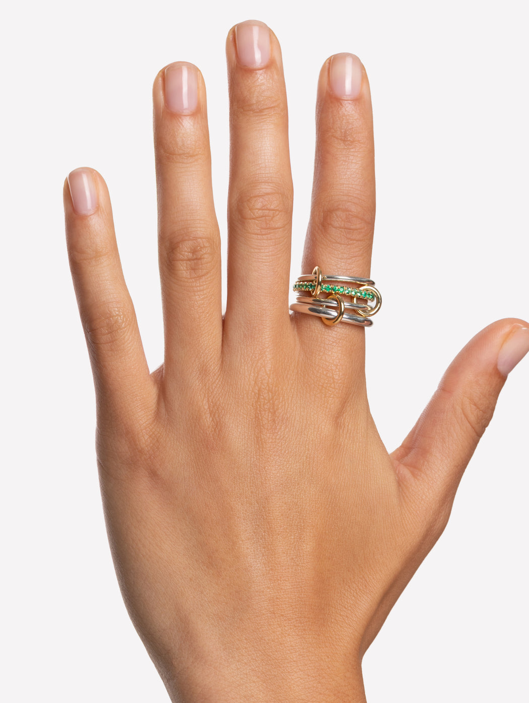 Nimbus SG Emerald Sterling Silver & Yellow Gold Ring