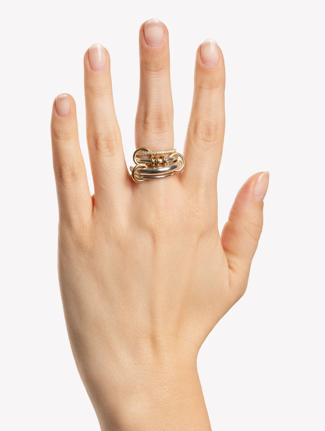 Aries Pavé Sterling Silver and Yellow Gold Diamond Ring
