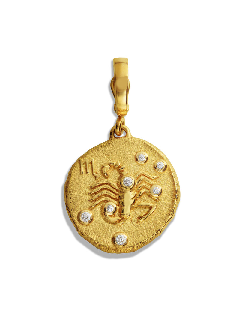Vintage Scorpio 18k Gold Coin Zodiac Charm