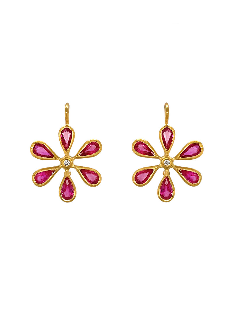Color Blossom Earrings, Pink Gold, White Gold, Pink Opal And Diamonds -  Categories