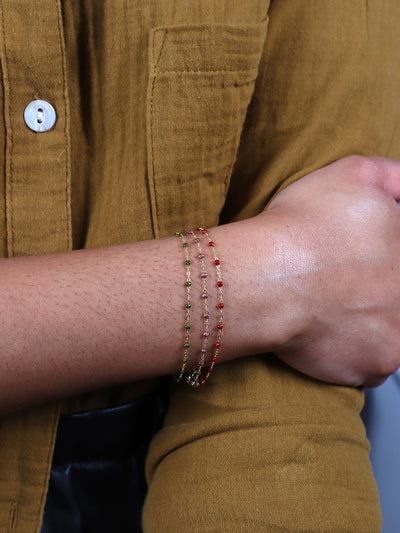 Classic Gigi Bordeaux Resin Yellow Gold Bracelet