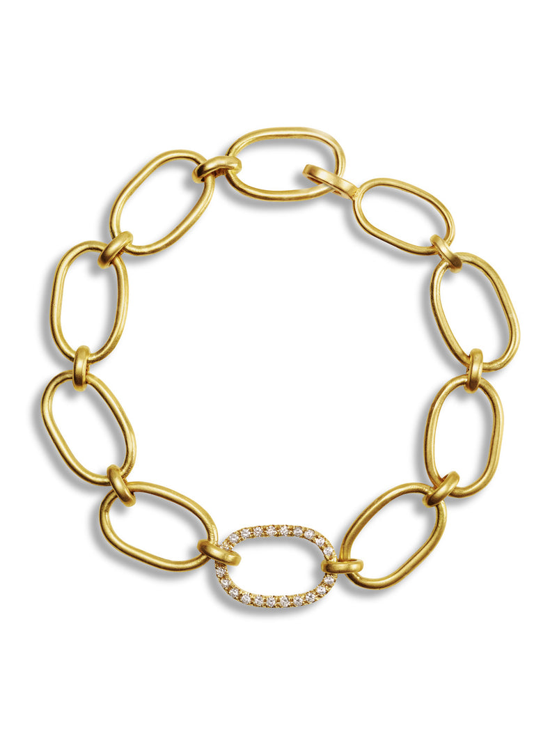 Circle Chain Pave Link Bracelet