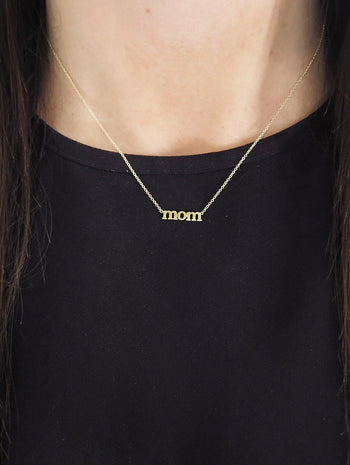 Mom Necklace - Yellow Gold