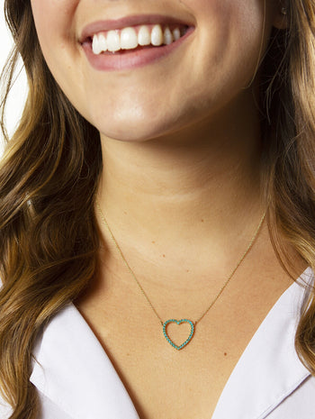 Turquoise Open Heart Necklace