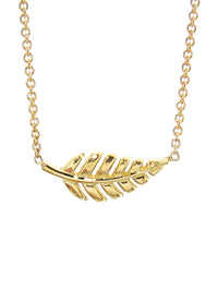 Mini Leaf Necklace - Yellow Gold