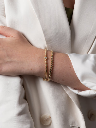 Heart Yellow Gold Tennis Bracelet