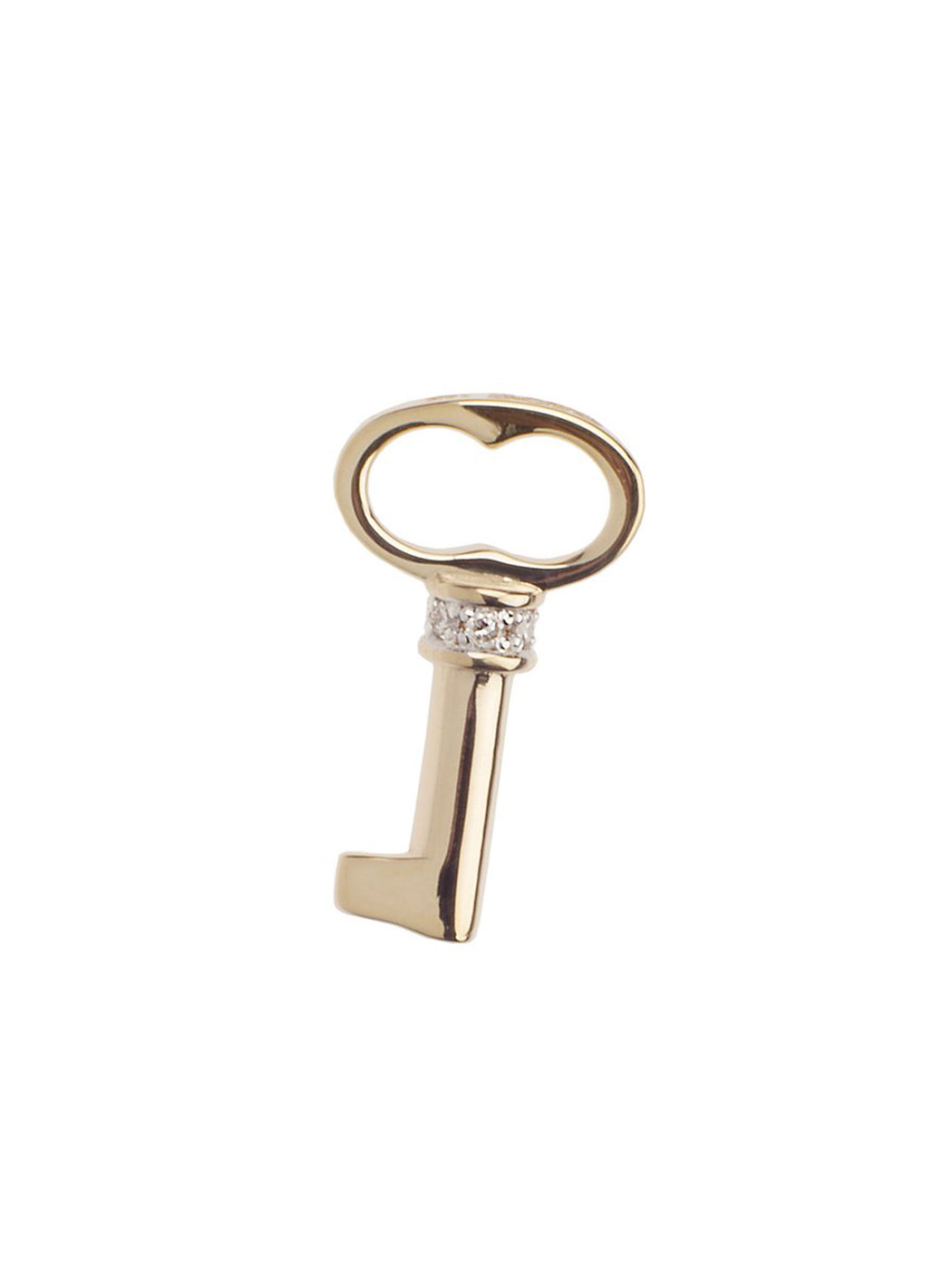 Diamond Small Eternity Key Yellow Gold Charm