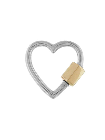 Regular Sterling Silver and Yellow Gold Heart Lock