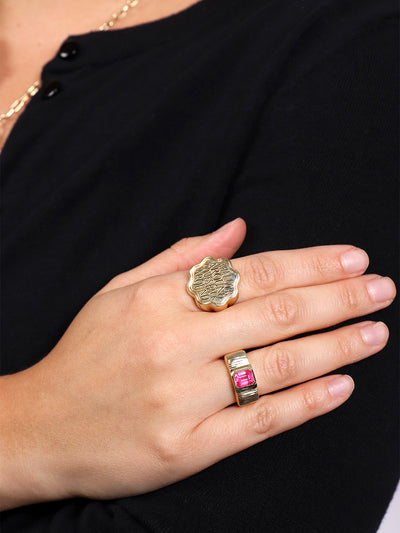 Karma Talisman Yellow Gold Signet Ring