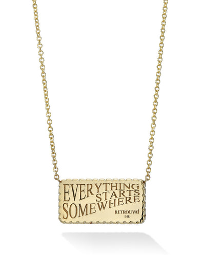 Lapis and Diamond Petite Domino Yellow Gold Necklace