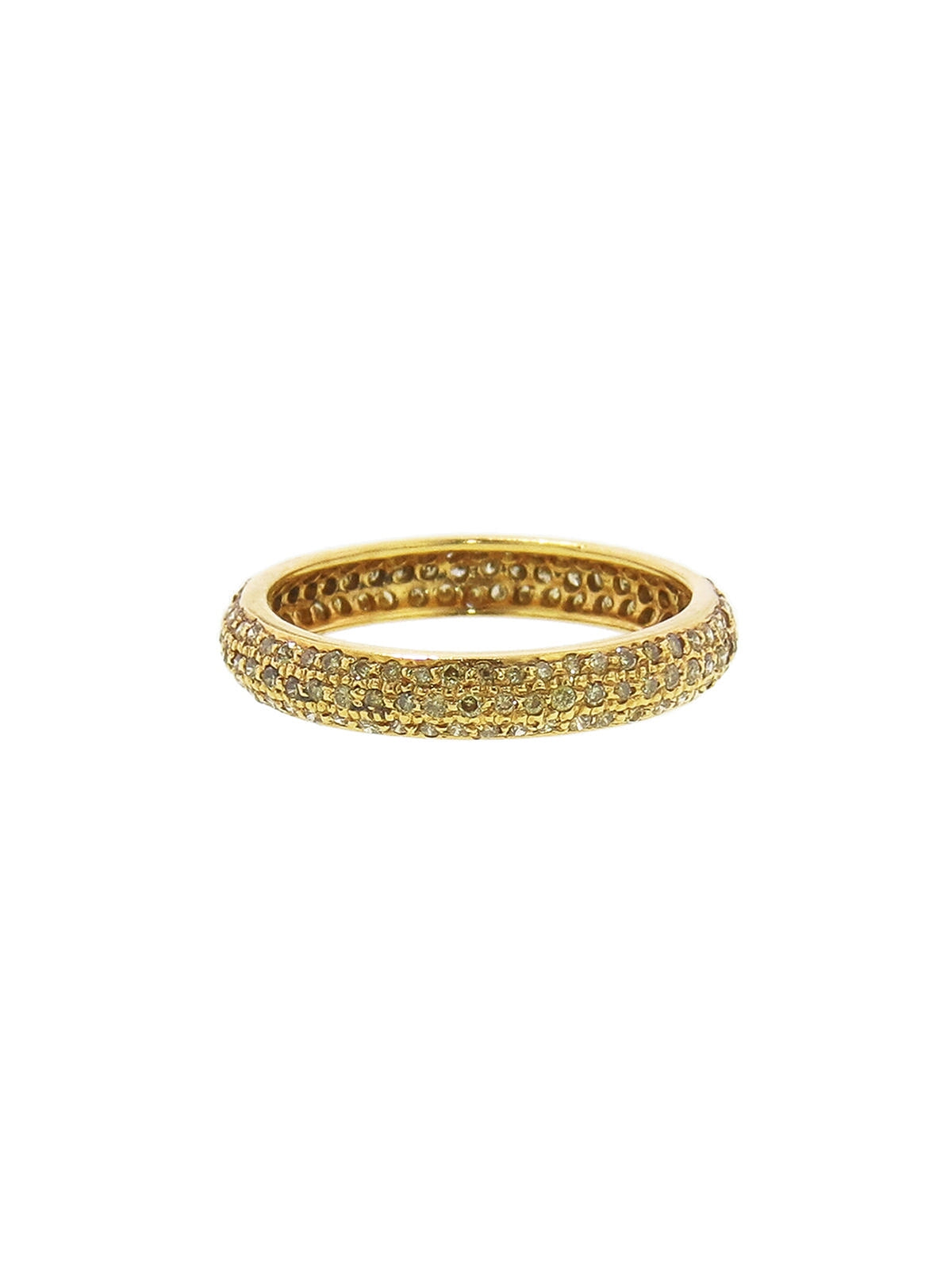 PavÃ© Yellow Diamond Band in Yellow Gold