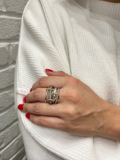 Vega SG Sterling Silver & Yellow Gold Diamond Ring